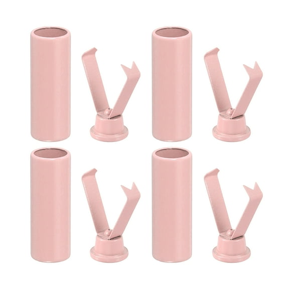 Metal Shoe Lace Tips, 4Pcs Shoelace Head, Cylindrical Tips Cord End Replacement for Shoestring (Light Pink)