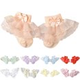 thumbnail image 4 of Caqnni Baby Girls Ruffle Socks Frilly Lace Ankle Socks Cotton Princess Socks for Toddlers Kids Girl Princess Ruffle Socks for 1-8 Years, 4 of 4
