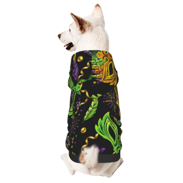 Balery Carnival Mardi Gras3 Sudadera con Capucha para Perros Pequeños – Ropa para Mascotas, Disfraz para Perros y Gatos, Ideal para Fiestas y Cosplay-X-Large