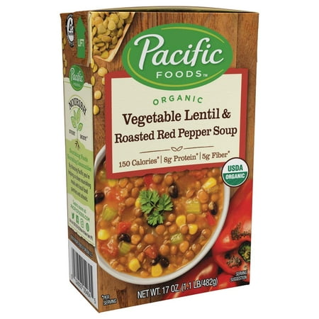 Pacific Foods Organic Vegetable Lentil and Roasted Red Pepper Soup, 17 fl (Best Stuffed Green Pepper Soup)
