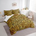 thumbnail image 3 of Manfei Brown Cheetah Print Bedding Comforter Set, Wild Animal Theme Full Bedding Set, Ombre Leopard Print Fitted Sheet Flat Sheet, Ultra Soft Home Decor Reversible 7 Pieces, 3 of 8