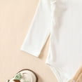 thumbnail image 6 of Hienoo Newborn Girl's Knitting Outfit Sets Ruffle Long Sleeve Bodysuit + Long Pants Headband, 6 of 8