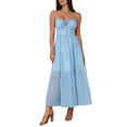 thumbnail image 1 of Vestido Informal de Verano para Mujer, Estilo Bohemio, con Tirantes Finos y Lazo, para Playa, 2025 Azul XL, 1 of 7