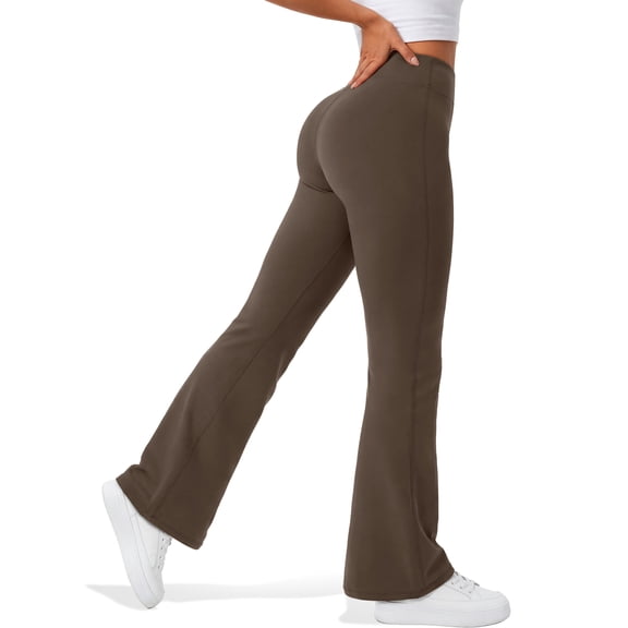 Rosvigor Womens Micro Flare Yoga Pants High Waisted Bootcut Leggings No Front Seam Buttery Soft Leggings for Workout Gym Casual
