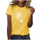 thumbnail image 1 of Blusas de Manga Corta para las Mujeres Divertida Impresión Cuello Redondo Camiseta Vintage, Blusas de Primavera para las Mujeres, 1 of 5