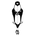 thumbnail image 3 of Body de charol negro para mujer, lencería erótica Sexy, Catsuit de látex tentador, ropa de dormir emocionante para mujer, 3 of 5