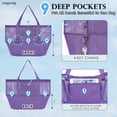 thumbnail image 4 of Mesh Beach Bag, Large Beach Tote with Zipper Pocket, Toys Pool Bag for Family Travel Vacation Cruise Essentials, 4 of 5