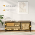 thumbnail image 5 of Shoe Storage Bench with Double Tier Shelf, Industrial Entryway Bench with Rustic Wood Top & Metal Frame for Shoes, Boots, Baskets, Space-Saving Organizer for Hallway, Living Room, Bedroom, Brown, 5 of 5