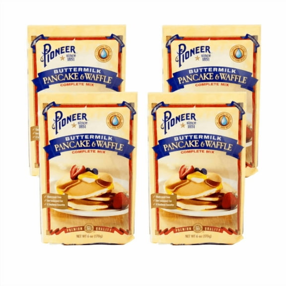 Pioneer Brand Buttermilk Pancake & Waffle Complete Mix 6 oz ,4 Pack
