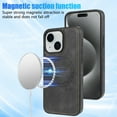 thumbnail image 3 of ELEHOLD Case for iPhone 13, Shockproof Slim Magnetic Leather Case, Compatible with MagSafe Accessories,Black, 3 of 5