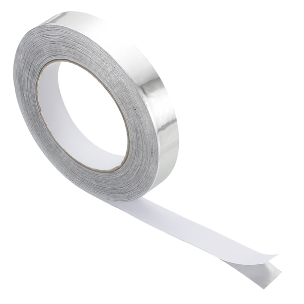 Cinta de Ducto Uxcell, 0.79" x 164.1 Ft(54.7 Yd) 3.9 Mil Cinta de Aluminio Resistente al Agua para Aislamiento Resistente al Calor para Sellado de Conductos HVAC, 1 Rollo