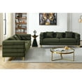 thumbnail image 2 of 2 Pieces Chesterfield Teddy Fabric Upholstered Sofa Set, 6 Seaters Modular Couch with Pillows and Metal Legs for Living Room Office Apartment, 2 of 14