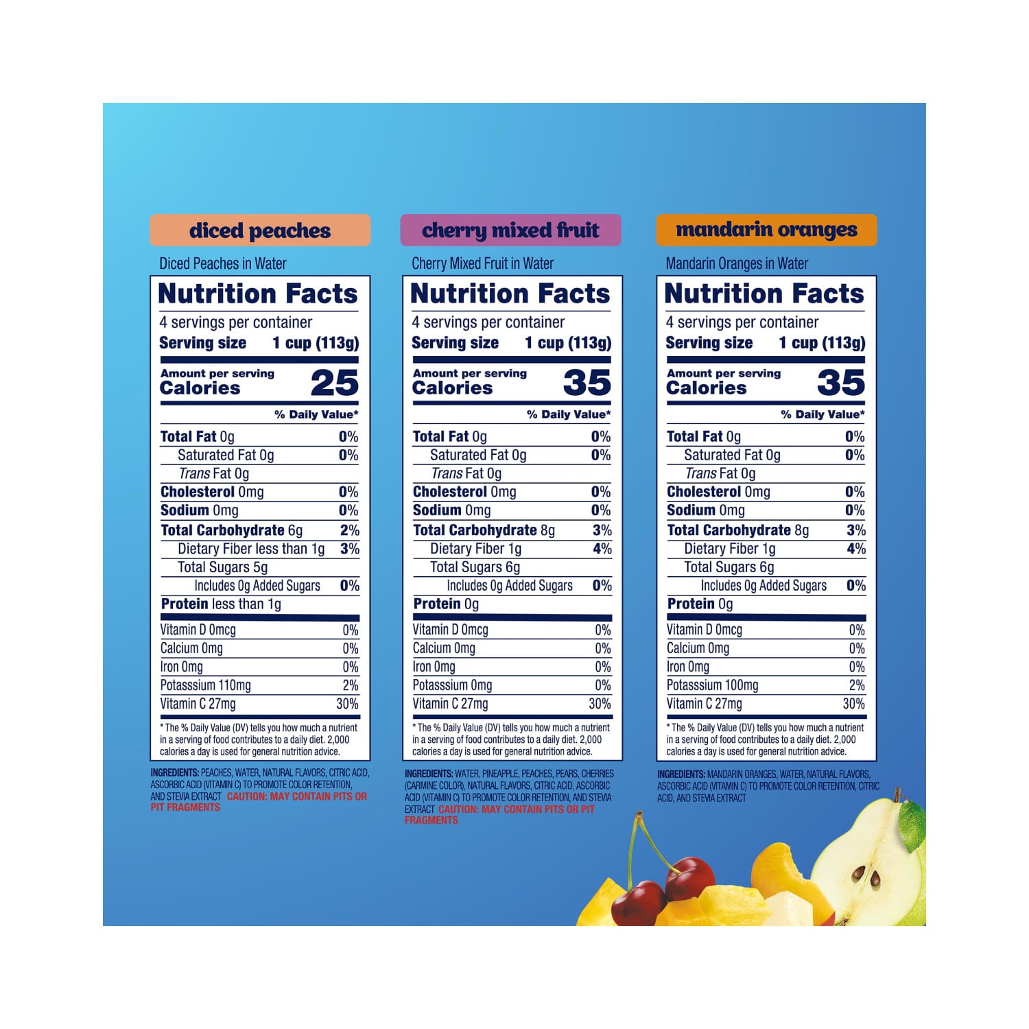 (2 pack) Dole Fruit Bowls No Sugar Added Variety Pack, 4 oz Cups (12 Pack)