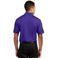 thumbnail image 2 of Sport-Tek ST695 Mens PosiCharge Active Textured Colorblock Polo T-Shirt, Purple & Grey - Medium, 2 of 6