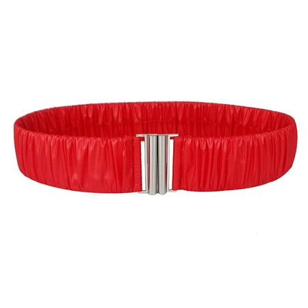 

YM YOUMU Women Elastic Waistband Pleated Corset Belt Winter Casual