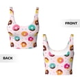 thumbnail image 5 of Haiem Donut Pattern Womens Sports Bra - U Neck Padded Low Impact Yoga Bra Workout Crop Top Gym Moisture-Wicking Workout Vest -XX-Large, 5 of 9