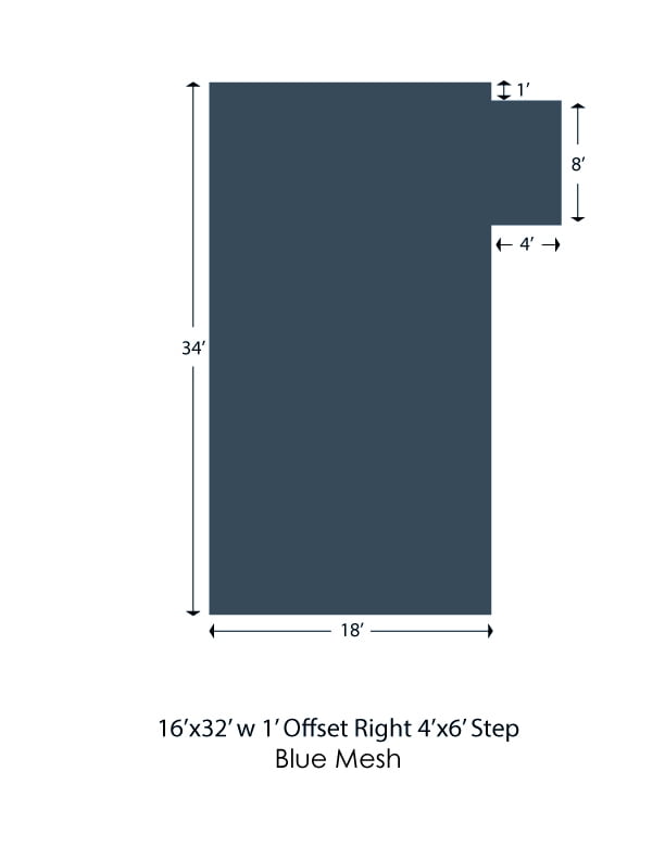 WaterWarden in-Ground Pool Safety Cover Rectangle, Fits 16' x 32'+4' x 6', 1 Foot Offset Right, UL Classified to ASTM F1346
