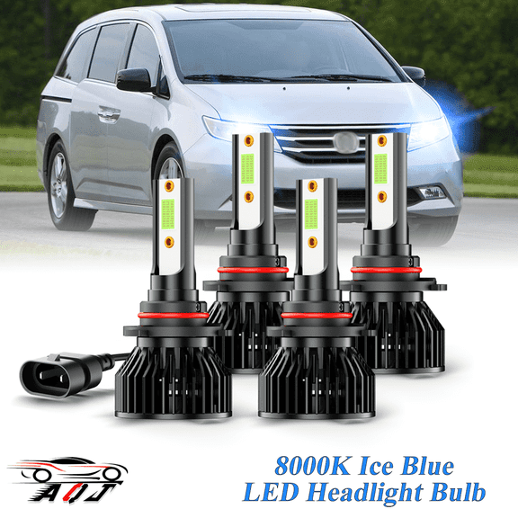 8000K Ice Blue LED Bulb for Honda Odyssey 2005-2010 High-Low Beam Headlight Bulbs Combo Pack of 4