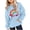 Light Blue, variant on Sweatshirts for Girls Causal Crewneck Pullover Tops Outdoor Fleece Long Sleeve Girls Hoodies with Pockets Size 4-14