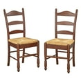 thumbnail image 2 of TMS Indoor Ladder Back Dining Chair with Rush Seat, Set of 2, Walnut, 2 of 4