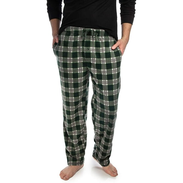 3 Pack Plaid Mens Pajama Pants Set Bottoms Fleece Lounge Sleepwear PJs with  Pockets Microfleece