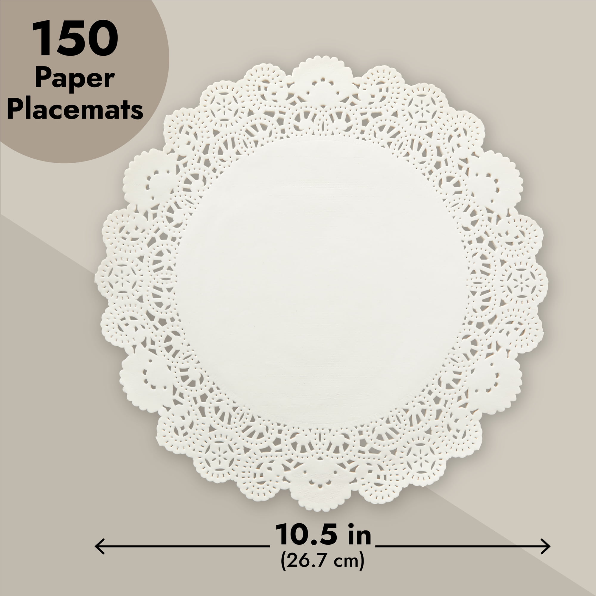 150 Pack Round White Paper Doilies for Crafts, Tableware Decor