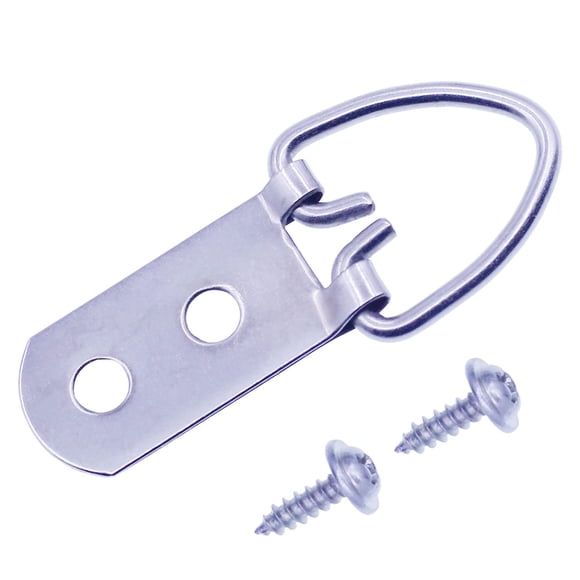 Ganchos para cuadros con anilla en D de alta resistencia con tornillos, 30 piezas, accesorios para colgar cuadros con anilla en D grande y ancho, ganchos para cuadros con 2 orificios para espejo, relo