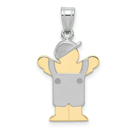 La Z Boy 2 For 1 Sale 14k Two Tone Yellow Gold Small Boy Hat On Left Engravable Pendant Charm Necklace Disc Facing Fine Jewelry For Women Gift Set ()