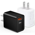 thumbnail image 1 of Bloque de cargador de pared USB C de 20 W, paquete de 2 adaptadores de enchufe de bloque de carga rápido tipo C con puerto dual PD para iPhone 11/12/13/14/15/Pro Max, XS/XR/X, Ipad Pro, AirPods Pro, S, 1 of 4
