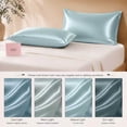 thumbnail image 5 of Silk Pillow Cases with Zipper, Pillow Case,Haze Blue,Standard,1pc, 5 of 7