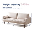 thumbnail image 4 of Vonanda Fabric Sofa Couch, Mid-Century 73 Inch 3 Seater Linen Couch with Hand-Stitched Comfort Cushion and Bolster Pillows for Living Room,Elegant Beige, 4 of 9