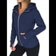 thumbnail image 2 of Sudaderas con Capucha y Cremallera para Mujer, Chaquetas de Forro , Sudaderas de Gran Tamaño, Conjuntos de Moda de Otoño, Suéteres, Ropa de Invierno. Azul Marino S, 2 of 9