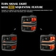 thumbnail image 6 of Spec-D Tuning Black w/ Silver Trim Projector Headlights w/ Sequential Switchback LED Strip and Startup Animation Compatible with 2014-2015 Chevy Silverado 1500, Left + Right Pair Headlamps Assembly, 6 of 6