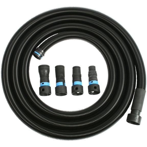Cen-Tec Systems 95578 Quick Click Antistatic Vacuum Hose and Adapter Set, 16 Ft, Black