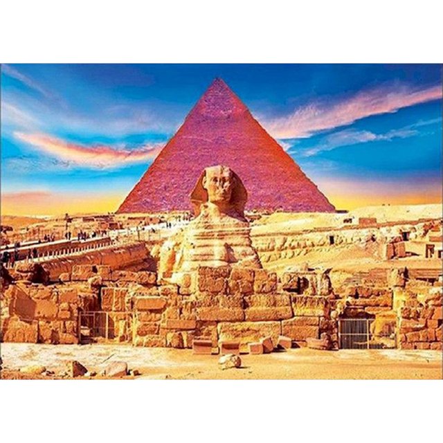 Cuadros Decorativos Pirámide de Khafre punto de cruz completo 11CT hilo de algodón bordado impreso DIY Likrtyny embutido en tela