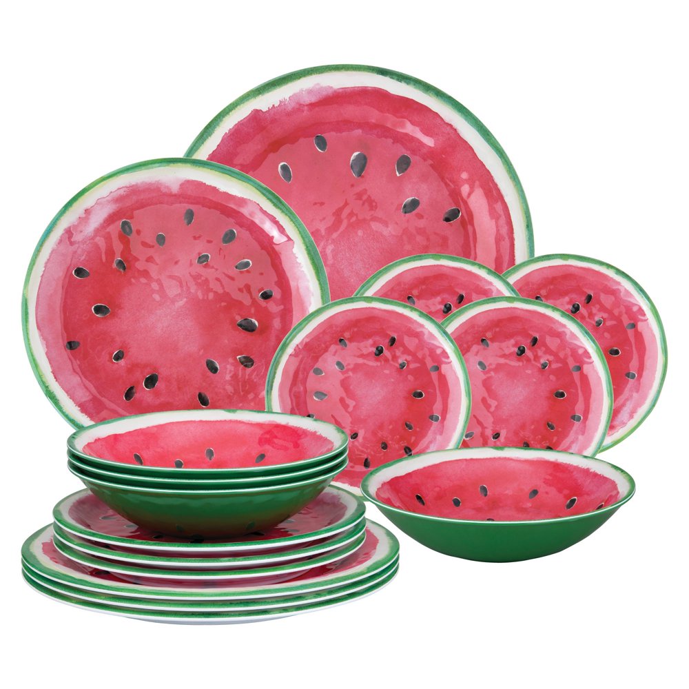 Gourmet Art 16Piece Watermelon Heavyweight and Durable Melamine