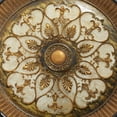thumbnail image 5 of DecMode 16" Round Scroll Embossed Detail Gold Polystone Charger with Stand, 5 of 12