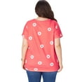 thumbnail image 2 of SOMER 2025 Women's Plus Size Top Flower Printed V Neck Short Sleeve Casual Plus Size Tops for Women, 2 of 7