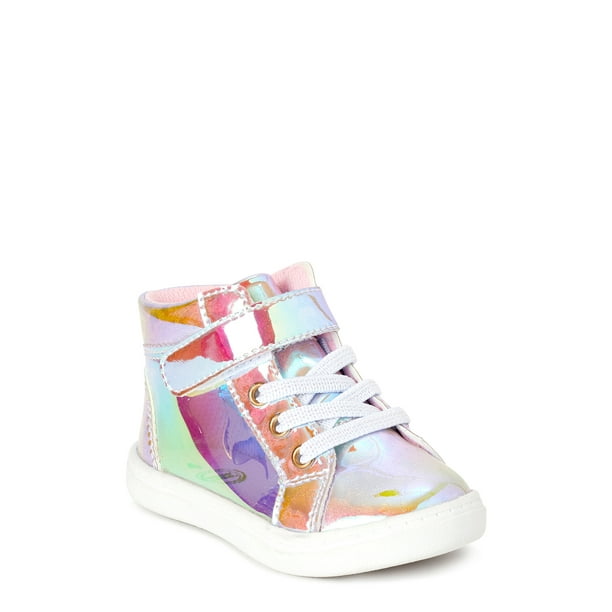 Wonder Nation Wonder Nation Iridescent High Top Sneakers Infant Girls Walmart Com Walmart Com
