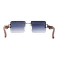 thumbnail image 4 of Leopard OG Gangster Rapper Rimless Wood Buffs Sunglasses Yellow Gold - Smoke, 4 of 4