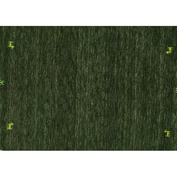Ahgly Company Indoor Rectangle Abstract Green Contemporary Area Rugs, 5' x 8'