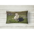 thumbnail image 2 of Carolines Treasures FRF0018PW1216 Yellow and Black Labradors Canvas Fabric Decorative Pillow, 12H x16W, multicolor, 2 of 3