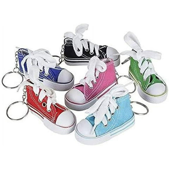 3 Inch Chuck Sneaker Shoe Keychains. Assortments May Vary. Set of 12. Multicolor