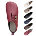 thumbnail image 2 of AUDeals Chaussures Bateau pour Femmes, Ballerines à Bout Rond avec Détail de Bouton et Confort Léger pour le Port Quotidien et la Randonnée (Rouge, 10), 2 of 6