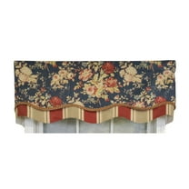 RLF Home 3" Rod Pocket High Quality Fabric Newbury Glory Valance for Windows 50" x 16" Marine