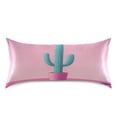 thumbnail image 3 of Cactus Design Luxury Silky Soft Pillowcase Standard Size Wrinkle Resistant Envelope Closure 20x26in, 3 of 9