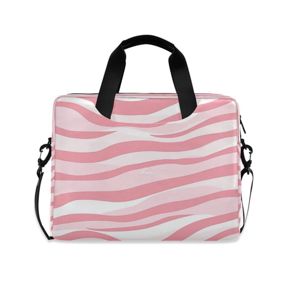 16inch Laptop Briefcase, Business Laptop Bag with Detachable Strap & Padded Compartment, Water-Resistant Polyester,A Wavy