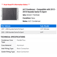 thumbnail image 2 of A/C Condenser - Compatible with 2013 - 2018 Hyundai Santa Fe Sport 2014 2015 2016 2017, 2 of 2