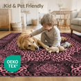 thumbnail image 4 of ODIKA Print Spotted Bordered Glam Rosette Abstract Inspired Pink Leopard Refined Non-Slip Chair-Friendly for Home Office, Gaming Room, Under Desk, 4 of 7