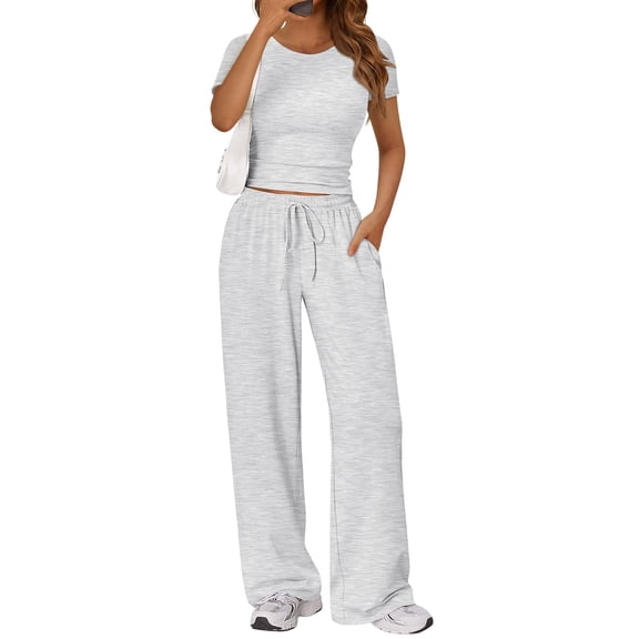 Trendy Queen Womens 2 Two Piece Set 2026 Summer Workout Beach Vacation Cruise Gym Clothes Spring Fashion Lounge Matching Sweatsuit Sweat Airport Travel Outfit Resort Wear Fitness Clothing
